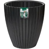 Garden ID Stilvoller schwarzer Polyethylen-Blumentopf - 40x42 cm