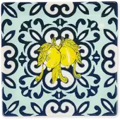 Excelsa Set 6 flache Teller Amalfi aus bunter Keramik 18x18