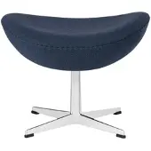 Fritz Hansen - Egg Fußhocker, Aluminium gebürstet matt / Capture blau 6001