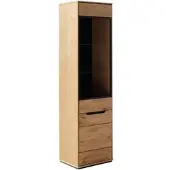 MCA living Standvitrine "Araya Vitrine", braun (eichenfarben), B:52,5cm H:195,5cm T:40,5cm, Holzwerkstoff, Massivholz, Schränke, Standvitrine, Türen gedämpft