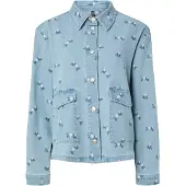 Pieces Flora Denim Emb Langarmhemd