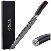 Wakoli EBO Damast Fleischmesser I 25 cm Klinge I schwarzer Eichenholzgriff