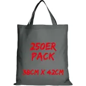 TEXXILLA Baumwolltasche Mehrpack Classic mit zwei kurzen Henkeln, Stahlgrau, stahlgrau