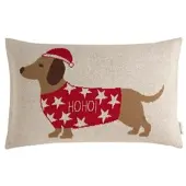 Tom Tailor Dekokissen HOME "Dachshund", rot, B:50cm L:30cm, Obermaterial: 100% Baumwolle, Dekokissen_Sitzkissen_Kissenhüllen, Dekokissen, aus Baumwolle