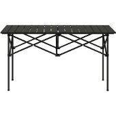 MODFU Campingtisch Aluminium schwarz 95x55x50 cm, klappbar, mit rollbarer Tischplatte und Tragetasche