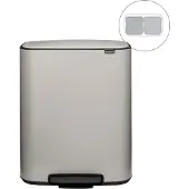 Brabantia Bo Treteimer 2 x 30 Liter Soft Grey