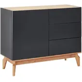 Bessagi Home Sideboard Fosco Grau/Eichefarben Echtholz