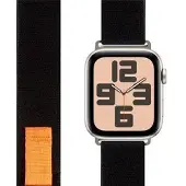 Obal:Me Textilarmband für Apple Watch 42-49 mm ML Schwarz/Orange