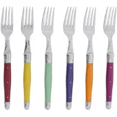 Jean Dubost Set mit 6 Gabeln Laguiole irise sortiert - -