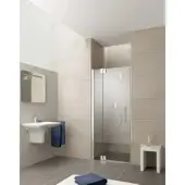 Kermi Filia XP Pendeltür mit Festfeld für Nische FX1TR13018VAK 130x185cm, silber hochglanz, ESG klar, rechts