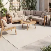 FRAAI In-& Outdoor Teppich - Malta Melange Creme 80x150 cm