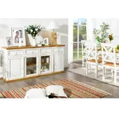1a Direktimport Sideboard Kommode Anrichte Shabby Chic, Pinie weiß