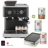 KitchenAid Artisan Espressomaschine + Mühle Gusseisen Schwarz + Probier-Set