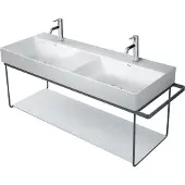 Duravit Metallkonsole DuraSquare 126,5x45cm, wandhängend, schwarz matt