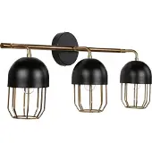 Licht-Erlebnisse Wandleuchte Metall 3x E14 B: 67 cm lang Schwarz Gold Wandlampe Wohnzimmer