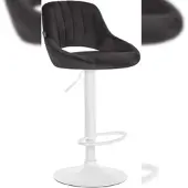 Proregal CHEFGASTRO Barhocker NIAGARA Samt Weiß HxBxT 85x47x48cm Samt Schwarz Barstuhl