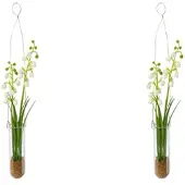 Creativ Green Kunstblume "Maiglöckchen in Hängevase", weiß, B:4cm H:35cm, Kunststoff, Kunstpflanzen, Kunstblume