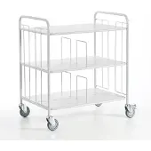 ROLLCART Bürowagen doppelseitig mit Trenngitter, 940 x 650 mm