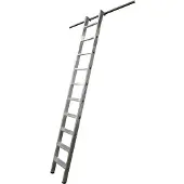 Krause Regalleiter, Aluminium, mit 1 Paar Einhängehaken, 12 Stufen