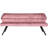 Feeling4Home Esszimmerbank Spinras mit Lehne, Samtbezug modern, Rosa, weich gepolstert für 2–3 Personen