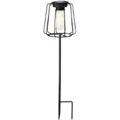 MARELIDA LED Solarleuchte Gitter Optik - Gartenstecker - warmweiße LED - H: 49,5cm - Metall - schwarz - eckig
