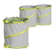 Oviala Business Set aus 3 Gartenabfallsäcken 166l Polyester grau