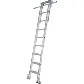 Krause Stufen-Regalleiter, aluminium, fahrbar, 8 Stufen