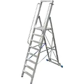 Krause Stufenstehleiter, mit großer Plattform, Aluminium, mit 8 Stufen