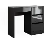 Vicco Schreibtisch Sherry Anthrazit Hochglanz 90 x 40 cm mit Schubladen, Model 43667