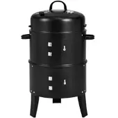 Wellhome - BBQ Smoker Ø40x78cm mit 2 Grillrosten und Thermometer