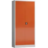 MR-Shop MR-Flügeltürenschrank, lichtgrau / feuerrot