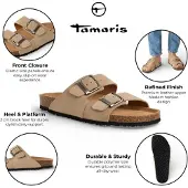 Tamaris Herren-Sandalen aus sandbeigem Leder mit Fußbett zum Hineinschlüpfen