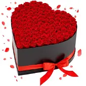 Vevor 100 Stk. Ewige Rosen in Herzform Box, konservierter Blumenstrauß, Blumen Geschenkbox für ihre Frau, Mütter, Liebespartner, zur Hochzeit, zum Muttertag, Valentinstag, Weihnachten, Rot