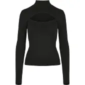 Urban Classics Langarmshirt "Damen Ladies Cut-Out Turtleneck Longsleeve" 1 Stk.