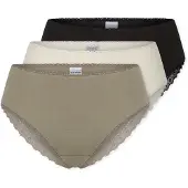 Schiesser Brasilslip "Modern Multipacks" 3er Pack, Spitzenbänder, Single-Jersey, Baumwollmischung