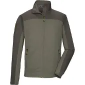 Killtec Strickjacke "KOS 42 MN FLX JCKT", Herren, Gr. M, grün (olivgrün), Obermaterial: 100% Polyester, Strickjacken Strickjacke, Sportive Colourblock-Jacke, Kinnschutz, verschließbare Taschen