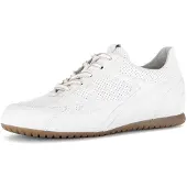 Gabor Damen Leder Sneaker weiß mit Schnürung, Gummisohle, 1,5 cm Absatz, Gr. 35