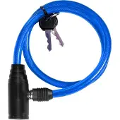 Avizar , Kompaktes Kabelschloss mit Rundkopf / Schlüssel für Fahrrad & Scooter, Blau