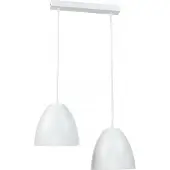 Licht-Erlebnisse Hängelampe Weiß 2-flammig E27 Metall Retro Design höhenverstellbar Hängeleuchte Esstisch
