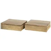 Feeling4Home Nachttisch Booka Akazie massiv, modern mit Wellen Design, Natur, 2er-Set, 1 Schublade, 30 cm