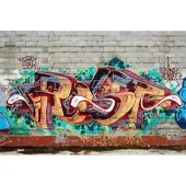 Papermoon Fototapete "Graffiti Street Art", bunt, B:3,5m L:2,6m, Vlies, Tapeten, Fototapete