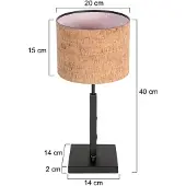 Steinhauer Tischlampe Stang, schwarz, für Wohn- / Esszimmer, Metall, Modern, Tischlampe
