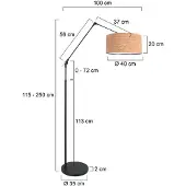 Steinhauer Bogenlampe Prestige Chic, dimmbar, schwarz, für Wohn- / Esszimmer, Metall, Stehlampe