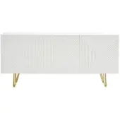 Miliboo Design-Sideboard weiß und vergoldet B160 cm OZEN