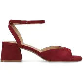Manfield Bordeauxrote Veloursleder-Slingbackpumps | Größe 38