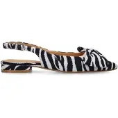 Manfield Offwhite Slingbacks mit Zebramuster und Schleife | Größe 39