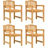 vidaXL Gartenstühle 4 Stk. 58x59x88 cm Massivholz Teak