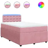 Syfax Boxspringbett mit Matratze Rosa 120x200 cm Samt