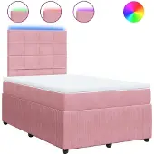 Syfax Boxspringbett mit Matratze Rosa 120x200 cm Samt