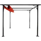 Mendler Pergola HWC-C42, Garten Pavillon, stabiles 6cm-Gestell + Schiebedach 3x3m terracotta